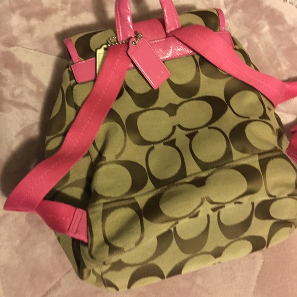 Coach Signature Cloth Backpack - Picture 3 of 4